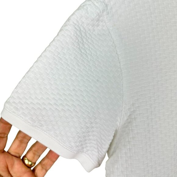 Ted Baker‎ Men's White Basketweave Crewneck Shirt Size 3 - Picture 8 of 11
